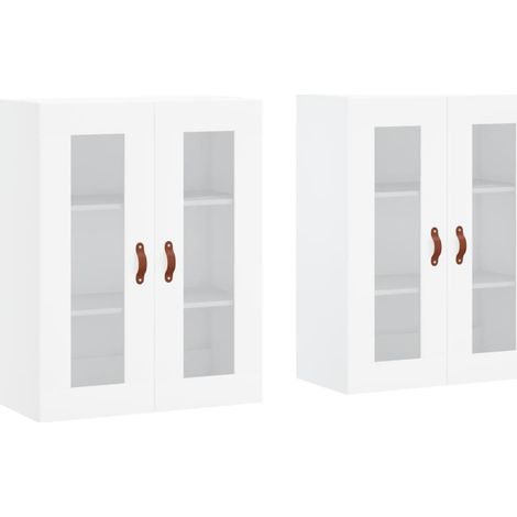 2 pcs Buffet,Bahut, Armoires murales blanc bois d'ingénierie CFW12570 (1/5)