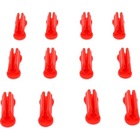 Lot de 12 porte-crayons adhésifs en silicone noir et flexible, pour écoles, bureaux et banques. Couleur rouge. (1/5)