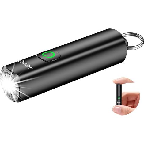 Mini Lampe Torche LED Rechargeable,360L EDC Mini Lampe de Poche Porte-clé LED Puissante, 3 Modes, IPX6 Étanche, Fonction Mémoire, Compact & Portable Petit Torche pour Extérieur/Urgence/Camping (1/5)