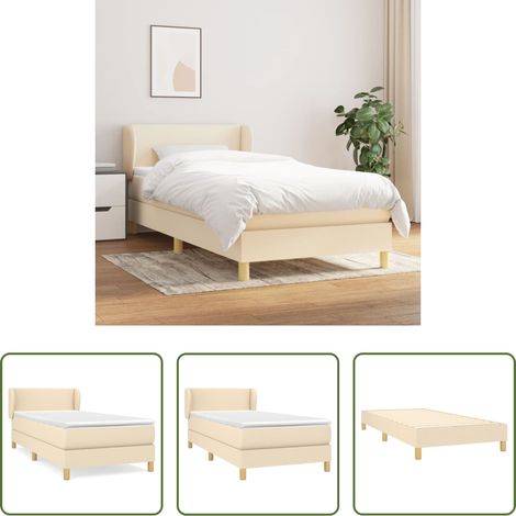 Matratze - Boxspringbett mit Matratze Creme 80x200 cm Stoff (1/5)