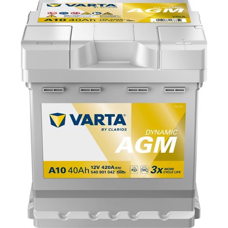 BATTERIE DE DÉMARRAGE VARTA DYNAMIC AGM A10-12V 40AH 420A - 540901042 - POUR VÉHICULES START-STOP 540901042K262