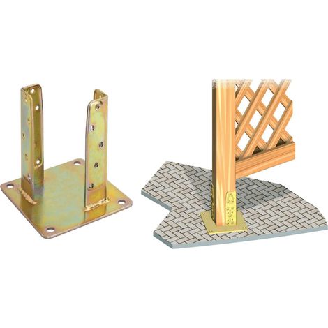 Staffa Per Fissare Fissaggio Palo Pali Legno Pannello Grigliato Gazebo 6x6 Cm