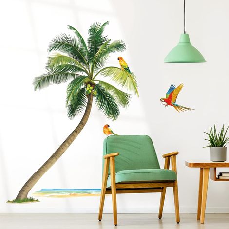 Stickers Muraux Palmier Arbre Autocollants Muraux Plantes Tropical (1/5)