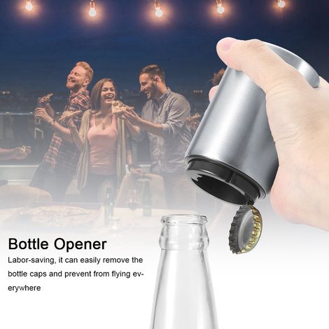 Ouvre-bouteille automatique en acier inoxydable - Ouvrez sans effort les bouteilles de vin, de bière et de soda (1/5)