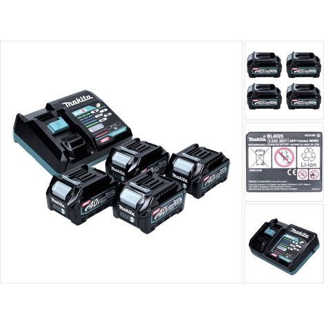 Makita Power Source Kit 40 V max. avec 4x BL 4025 batterie 2,5 Ah XGT ( 4x 191B36-3 ) + DC 40 RA chargeur rapide XGT LXT ( 191E07-8 ) (1/5)