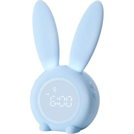 Réveil Lapin Lumineux pour Enfant avec Motif Mignon,Fonction Snooze et Installation Magnétique - Horloge Bleue (1/5)