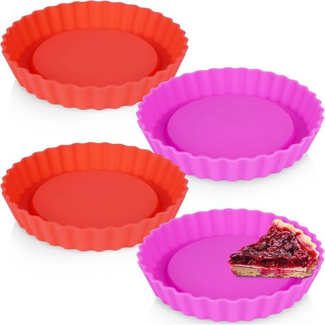 Stampi per crostate in silicone tondi 12cm 4 pezzi ALPINA 259259 (1/5)