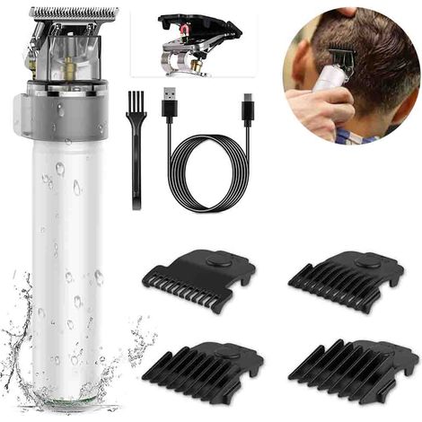 Tondeuse À Cheveux - Tondeuse Électrique Sans Fil Rechargeable - Pour Homme - Corps En Alliage D'Aluminium - Lame En Céramique Titane - 1 Pièce (1/5)