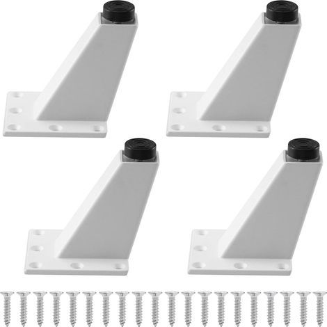 Pied De Meuble Ajustable 4pcs Pieds Epingle DIY Pieds Pour Table Pied De Chaise,Armoires Pieds De Meuble,Triangulaires Réglables De Cuisine De Jambes De Meubles D'alliage D'aluminium (blanche (1/5)