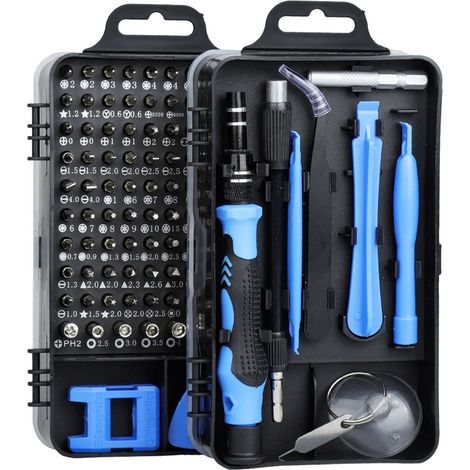 Schraubendreher-Set aus Kohlenstoffstahl, multifunktionale Werkzeuge zum Zerlegen und Reparieren von Uhren und Mobiltelefonen (blau). (1/5)