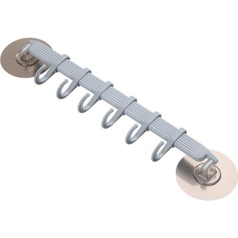 Crochet De Salle De Bain - Support Adhésif Sans Perçage Pour Carrelage Verre Miroir - 6 Rangées - 36 X 7 Cm - 1 Pièce (1/5)