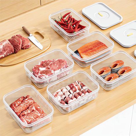 Boîte De Rangement Alimentaire - 19.8 X 13.8 X 5.3 Cm - Capacité 950 Ml - Pour Réfrigérateur Cuisine Salle De Bain - 1 Pièce (1/5)