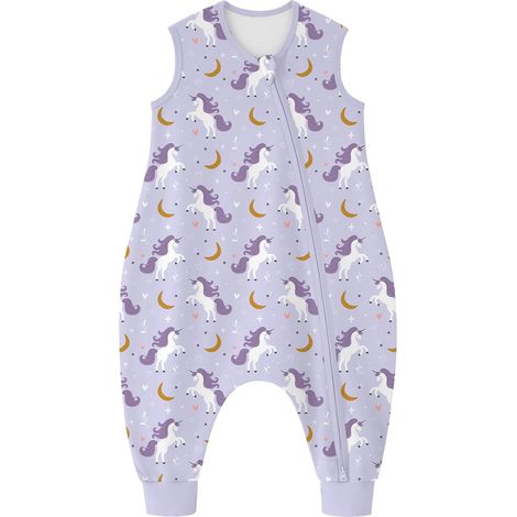 Gigoteuse matelassée sans manches à jambes fendues 1,5 Licorne violette XL (1/5)