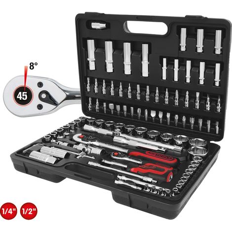 KS Tools 1/4+1/2 CHROMEplus Steckschlüssel-Satz, 96-tlg