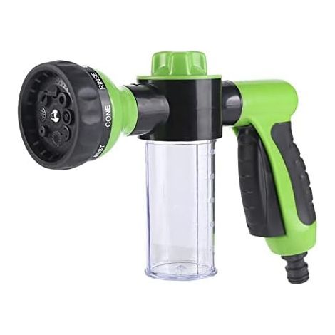Watering gun, 8 water flow settings, garden shower head for hose, car washing, sidewalk cleaning and pet bathing (green) Green - (1/5)