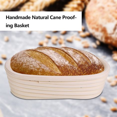 Banneton artisanal en rotin naturel non blanchi, panier de fermentation pour pâte à pain, kit de cuisson 27,5 x 14 x 8 cm (1/5)