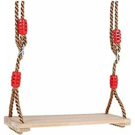Balançoire Enfant Adulte Siège de balançoire en Bois pour Jardin Extérieur Intérieur 40x16.2x1.2 CM-Fei Yu (1/5)