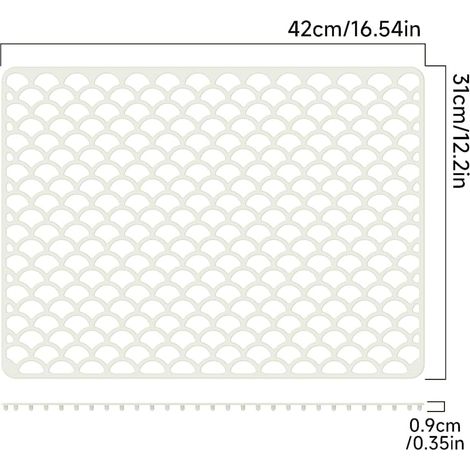 Alfombrilla de silicona para fregadero de cocina, protector de fregadero de cocina, protector de fondo de silicona para cocina (blanco/beige) (1/4)