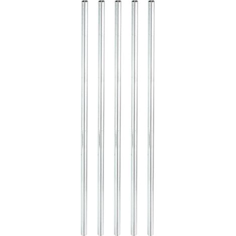 Manchon Filetée Rond Écrou Accouplement M4x0.7mm Femelle Filetage 190mm Raccorder Tige Barre Goujon Tube Écrou Connecteur pour Rallonger, Argenté Paquet de 5 (1/5)