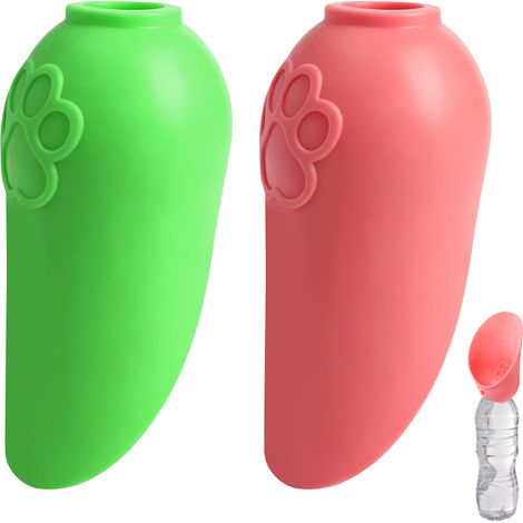 2pcs Gourde Portative pour Chien, Attachement Silicone Pliable (1/5)