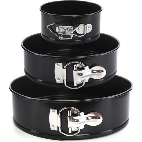 Ensemble de moules à gateau, antiadhésif et étanche 3 pièces (4"/ 7" / 9") Moule à gateau/moule à gateau à charnière/Moule à gateau au fromage avec fond amovible- (1/3)