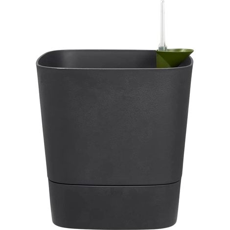 ELHO VASO GREENSENSE AQUA CARE SQUARE 30CM CHARCOAL GREY GRIGIO SCURO (1/5)