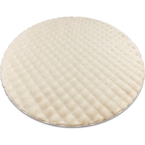 Teppich BUBBLE Kreis elfenbein 12 IMITATION VON KANINCHENFELL 3D - strukturell beige rund 120 cm