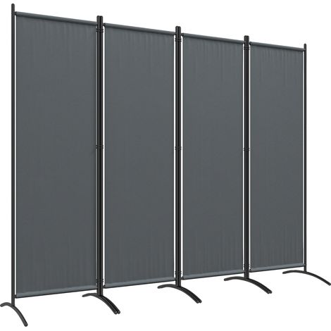 Separador de ambientes, diseño plegable, construcción resistente, gris, 221x50x172 cm (1/2)