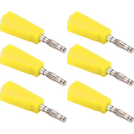 Connecteur Banane 4mm 20 Pièces, Faible Résistance, Stable pour Câbles Électriques, Compact et Pratique, Couleur Jaune (1/5)