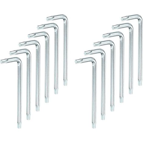 12 Pcs T30 Sécurité Anti Sabotage Torx Étoile Clé À Bits White (1/5)