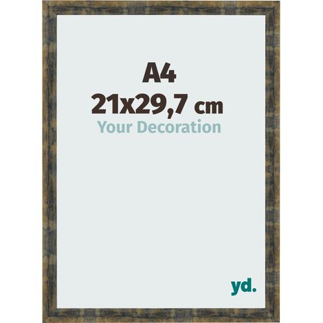 yd. - Cadre photo A4 21x29.7 - Bleu Or Melange - MDF - Pisa (1/5)