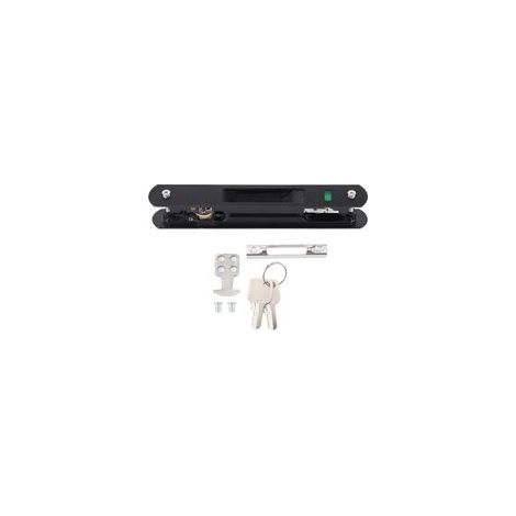 Cerradura para puerta corredera - Cerradura móvil moderna y sencilla de un solo lado para puerta corredera o ventanal (negra) H - Crezuo