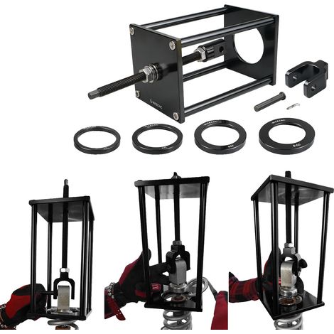 Compressore per molle ammortizzatori, include adattatore da 60 mm, adattatore da 66 mm, adattatore da 72 mm, adattatore da 75 mm, cuscinetti a basso attrito (1/5)
