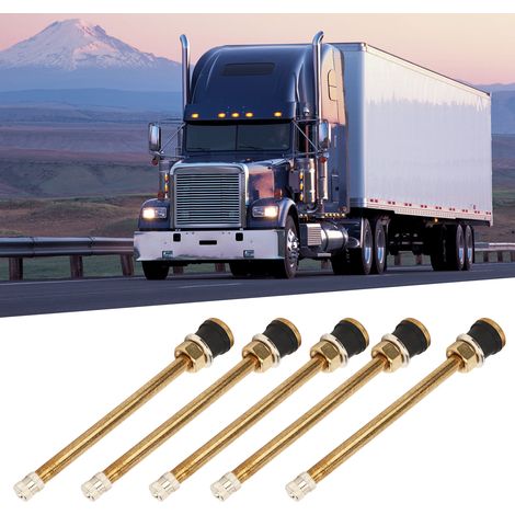5-Zoll-Messing-Clip-On-Ventil für schlauchlose LKW-Reifen mit 0,625-Zoll-Ventilbohrung (verkauft in 20er-Packs) (Modell: TR574) (1/5)