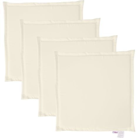 Cojines de asiento de jardín cuadrados 4 uds crema 45x45x2 cm vidaXL (1/5)