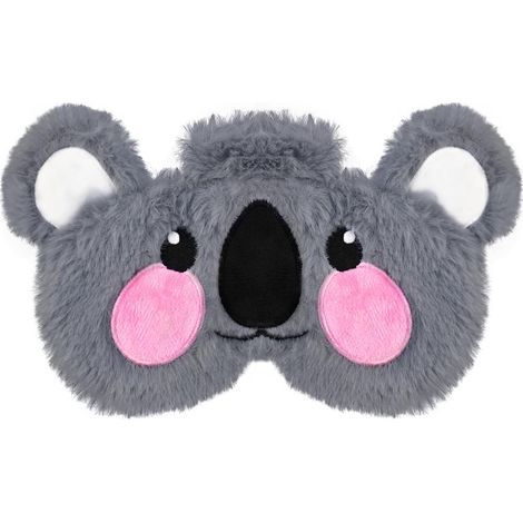 Masque de sommeil mignon en peluche douce et moelleuse, motif animal, bandeau fantaisie amusant en 3D. (1/3)