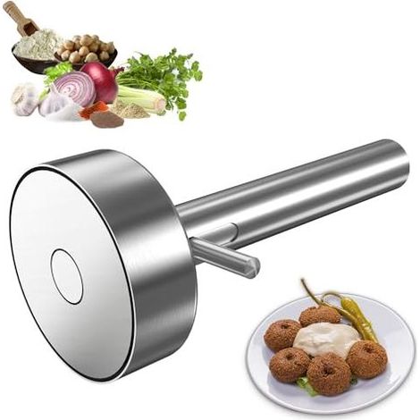 Pelle à falafel avec trou – Pelle professionnelle en acier inoxydable Outil de fabrication de falafels en acier inoxydable de qualité alimentaire et non collante (1/5)