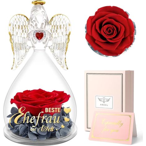 Engel mit Ewiger Rose "Beste Ehefrau der Welt" Geschenk für Frauen (1/5)