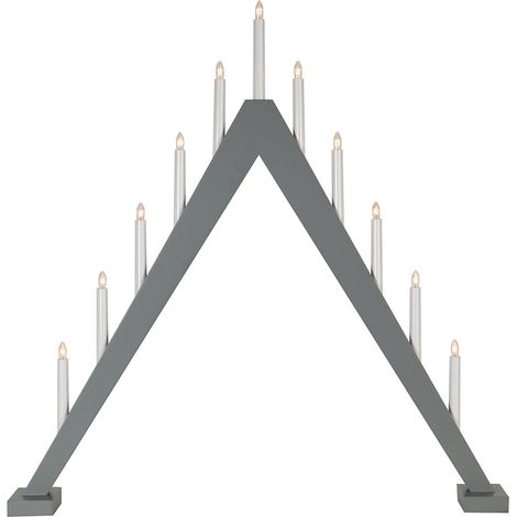 Star Trading Grand chandelier 'Trill' avec 11 bougies, bois de pin, ampoule E10, gris, H 79 cm