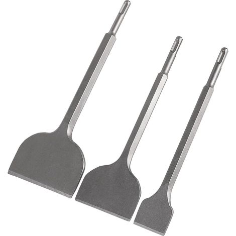 3 Pièces Burin SDS plus 100 mm + 75 mm +, Burin Carrelage/Plat (1/5)