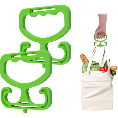 Lot de 2 porte-sacs d'épicerie durables et robustes avec poignée de transport, accessoires de courses, outils d'économie de main-d'œuvre pour transporter des sacs de courses, seaux et plus (1/5)