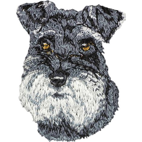 Schnauzer, Schnauzer II – hundeförmiger Aufnäher, gestickter Aufnäher, einzigartige Rucksackverzierung von Art-Dog (1/3)