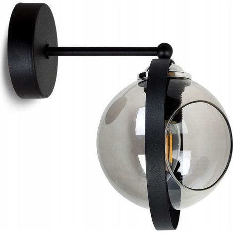 MODERNE GLAS-WANDLEUCHTE GRAPHITRING