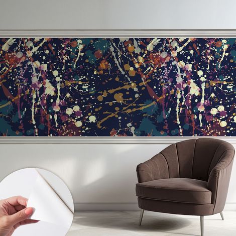 Papier peint autocollant adhésif avec imprimé installation simple qualité excellente sans désordre Abstraction colorée 250x104 cm (1/5)