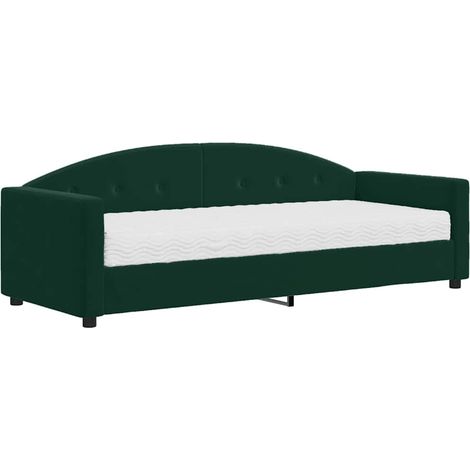 Maison Exclusive - Tagesbett mit Matratze Dunkelgrün 80x200 cm Sa