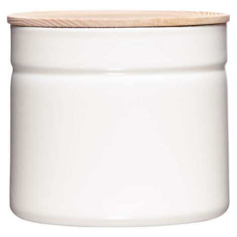 Riess Boîte à provisions avec couvercle en bois Ø13 émail pure white
