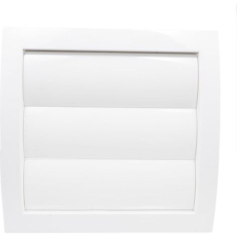 1 grille de ventilation (blanche) avec ouverture de Ø 100 mm, avec volet mobile, persienne et clapet anti-retour. Fabriquée en plastique ABS. (1/5)