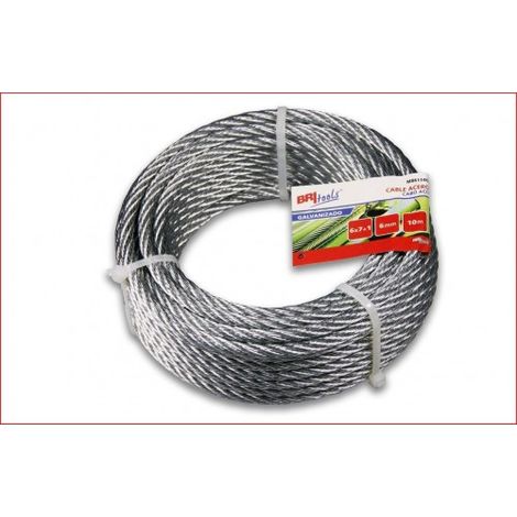 CABLE ACERO SIRGA 6X7+1 - 6 MM / ACERO GALVANIZADO. BOBINA 25 M - BRINOX