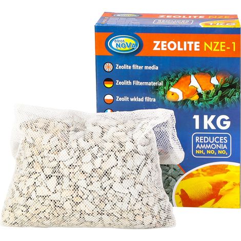 Cartuccia filtrante in zeolite Aqua Nova NZE-1 da 1 kg per acquario, per filtrazione dell'acqua. (1/5)