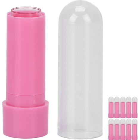 10 pièces Tubes de Baume à Lèvres Vides 9mm, Remplissables et Réutilisables, pour Création DIY, avec Couvercle Hermétique Rose Clair (1/5)